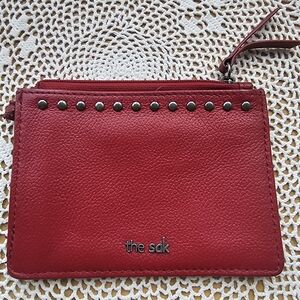 The Sak Cherry Red Leather ID  Pouch Used